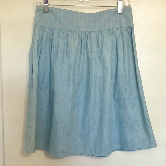MB Design Chambray Button Up Skirt SZ:S - Picture 2 of 8